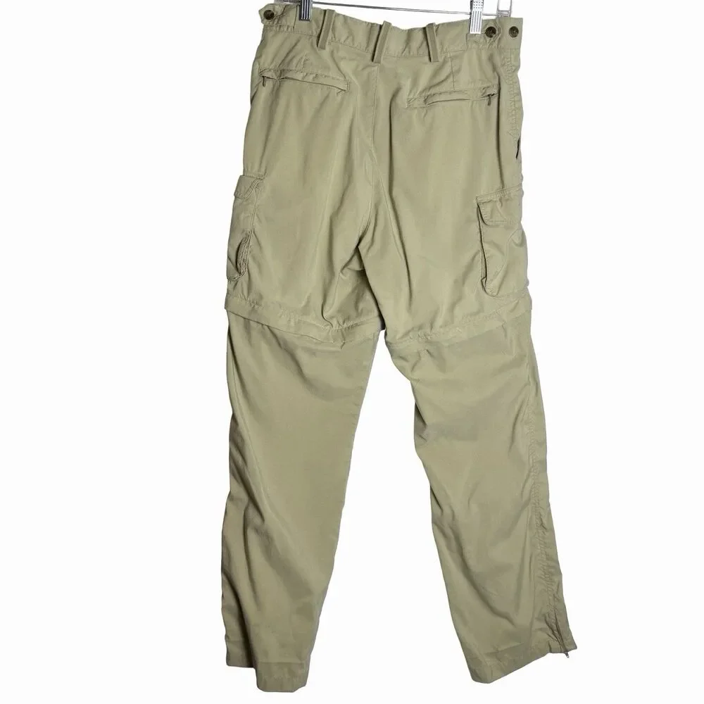 TravelSmith Men's Convertible Cargo Pants Khaki 32 x 32 Zip Off Travel Hiking